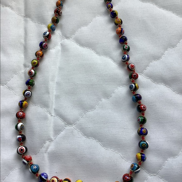 Murano Glass, Millefiori, Beaded Necklace - Picture 2 of 3